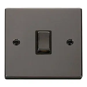 Black Nickel 1 Gang 20A Ingot DP Switch - Black Trim - SE Home