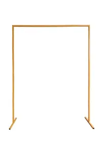 Rectangle Arch Stand Metal Backdrop Stand Garden Arbors - 150cm x 200cm, Gold