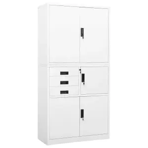 Berkfield Office Cabinet White 90x40x180 cm Steel