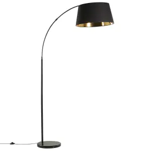 Arc Floor Lamp Black and Copper YABUS