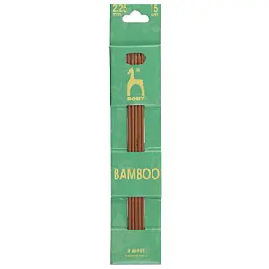 BAMB DE KP 15CMX2.25 - Knitting Pins: Double-Ended: Set of Five: Bamboo: 15cm x 2.25mm - Pony