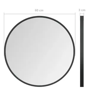 Berkfield Wall Mirror Black 60 cm