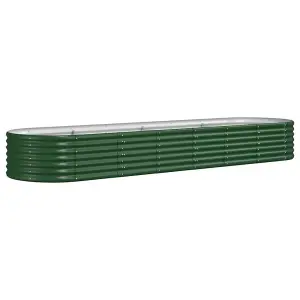 Berkfield Garden Planter Powder-coated Steel 296x80x36 cm Green