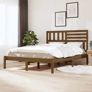 Berkfield Bed Frame Honey Brown Solid Wood Pine 120x200 cm