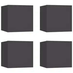 Berkfield Wall Mounted TV Cabinets 4 pcs Grey 30.5x30x30 cm