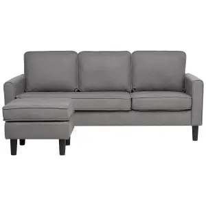 3 Seater Fabric Sofa with Ottoman Light Grey AVESTA