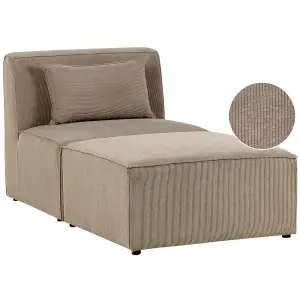 Jumbo Cord Chaise Lounge Taupe LEMVIG