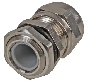 PRO POWER - M-MA M12 Brass Nickel Plated Cable Gland 4-7mm Dia.