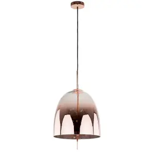 Luminosa Modern Hanging Pendant Copper 3 Light  with Glass Shade, E14