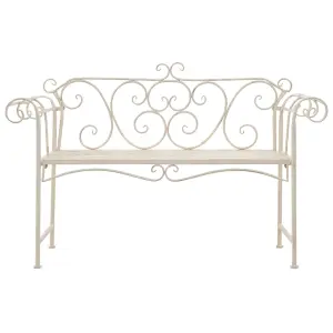 Berkfield Garden Bench 132 cm Metal Antique White