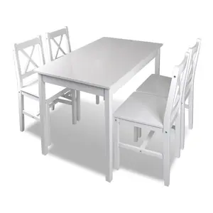 Berkfield 5 Piece Dining Set White