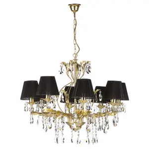 Luminosa Karen Multi Arm Chandelier with Shades Gold, Black