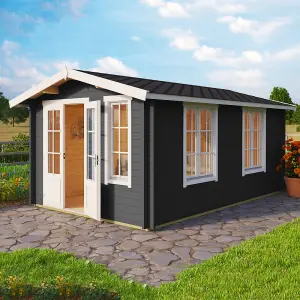 Lasita Alexandra Log Cabin - 4.8m x 3m - Elongated Garden Room Double Glazed