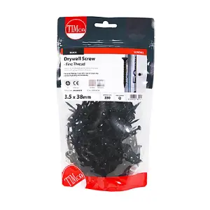 TIMCO Drywall Fine Thread Bugle Head Black Screws - 3.5 x 38