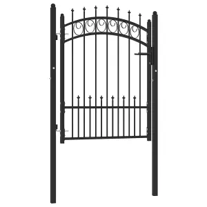 Berkfield Fence Gate with Spikes Steel 100x125 cm Black