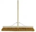 Complete Soft Wooden Broom | 24 Inch Broom Head | 47 Inch Handle | Cream |