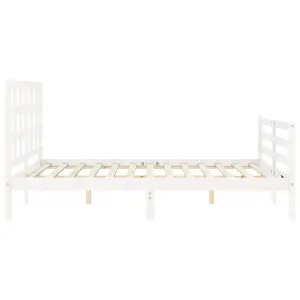 Berkfield Bed Frame with Headboard White 160x200 cm Solid Wood