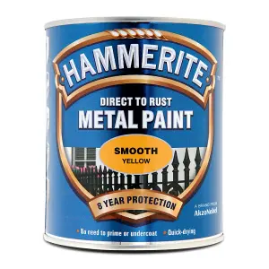 Hammerite Direct to Metal Paint Smooth Yellow 750ml