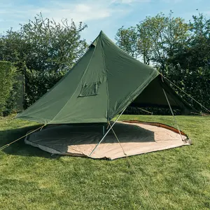 4M Bell Tent Olive green with Chimney fitting  100% Cotton Canvas