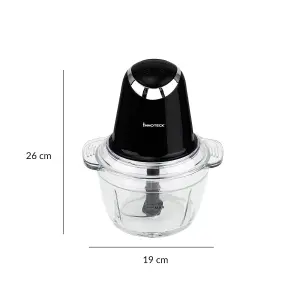 Innoteck Kitchen Pro 1L Mini Chopper 2 Speeds 500W with Glass Bowl and Stainless Steel Blades