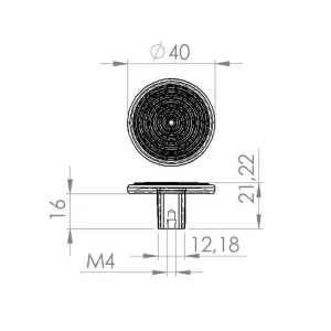 DecorAndDecor - MIRA Matt Black and Matt Rose Round Cabinet Knob Drawer Cupboard Kitchen Pull Handles - Pair