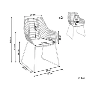 Set of 2 Dining Chairs ANNAPOLIS Metal Black