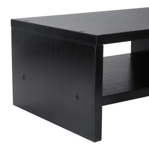 50cm W x 20cm D x 13.2cm H Black Monitor Stand Riser with Shelf