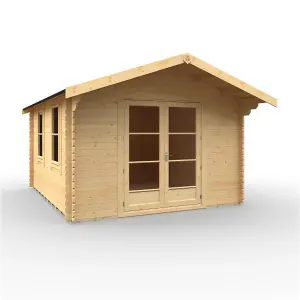 14ft x 12ft (4150mm x 3550mm) Horsforth "The Topeka" 28mm Log Cabin With 2 Opening Windows