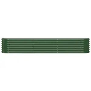 Berkfield Garden Planter Powder-coated Steel 224x40x36 cm Green