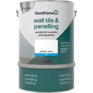 GoodHome Renovation Brilliant White Matt Multi-room Wall tile & panelling paint, 2L