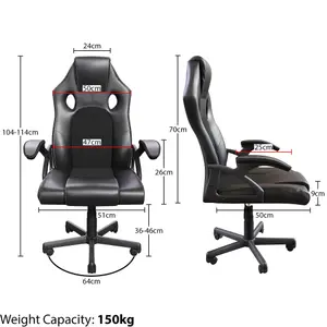 Vida Designs Coma Racing Gaming Chair, Black