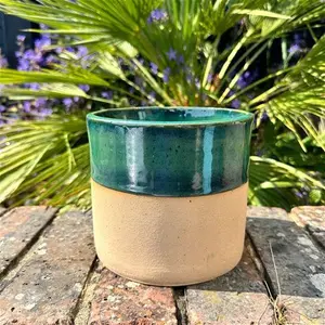 Green Ceramic Planter, Indoor Plant Pot