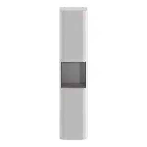 GoodHome Nevado Tall Matt Grey Double Bathroom Column cabinet (H)160cm (W)35cm