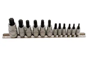 Laser Tools 2196 12pc Short Torx/Star Socket Bit Set 1/4" 3/8" & 1/2"D