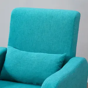 HOMCOM Nordic Leisure Lounge Sofa Accent Chair with Pillow for Bedroom Teal