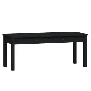 Berkfield Garden Bench Black 109x44x45 cm Solid Wood Pine