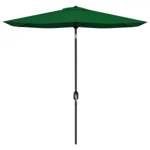 Outsunny 2 x 3(m) Garden Parasol Rectangular Market Umbrella w/ Crank Green