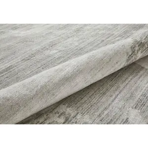 White Grey Wool Luxurious Modern Easy to Clean Abstract Dining Room Bedroom and Living Room Rug -170cm X 240cm