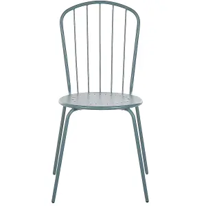 Set of 4 Garden Chairs CALVI Metal Light Blue