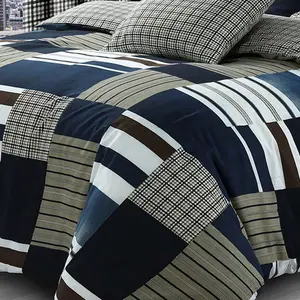 Rasheema Duvet Set Turquoise / Modern Denim Patchwork / Single - 1 Standard Pillowcase