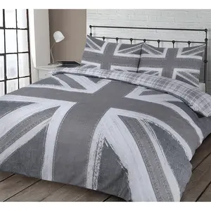 Rasheema Duvet Set Grey / Modern Denim Patchwork / Single - 1 Standard Pillowcase