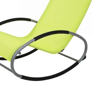 Sun Lounger Metal Lime Green CAMPO