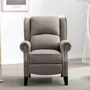 Charlotte Modern Fabric Pushback Recliner Armchair Sofa Accent Chair Reclining (Pumice)