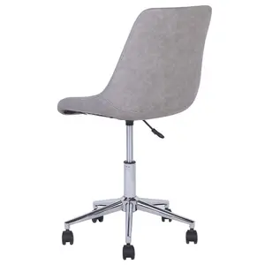 Desk Chair Faux Leather Light Grey MARIBEL