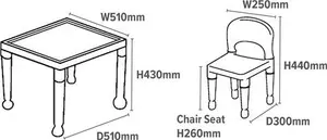 Liberty House Toys Kids Plastic Table & 2 Chairs