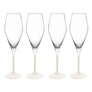 Villeroy & Boch Manufacture Rock Blanc Set of 4 Champagne Flutes