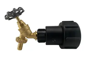 IBC storage tank outlet s60x6 (2") brass dial bib tap with extender swivel cap