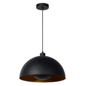 Lucide Siemon Modern Pendant Light 40cm - 1xE27 - Black