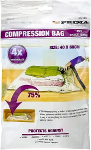 Set Of 3 Compression Bags Storage Multi Purpose Travel Space Saver Laundry Clothes Home 40 X 60Cm