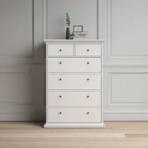 Paris Chest of 6 Drawers in White